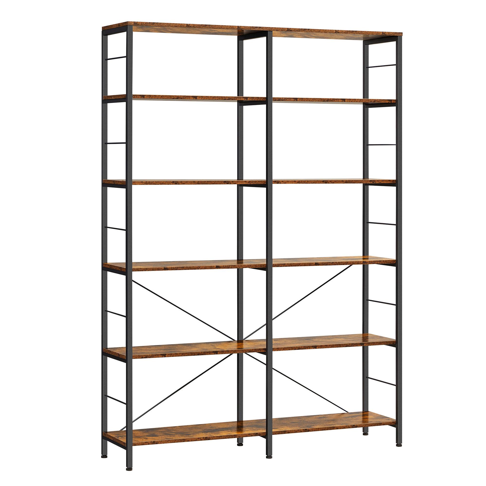 Regal Regal B: 120 cm Braun/Schwarz - Schwarz/Braun, Trend, Holzwerkstoff (120/172,5/30cm) - Boxxx