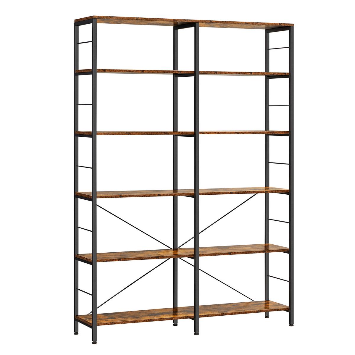 Regal Regal B: 120 cm Braun/Schwarz - Schwarz/Braun, Trend, Holzwerkstoff (120/172,5/30cm) - Boxxx