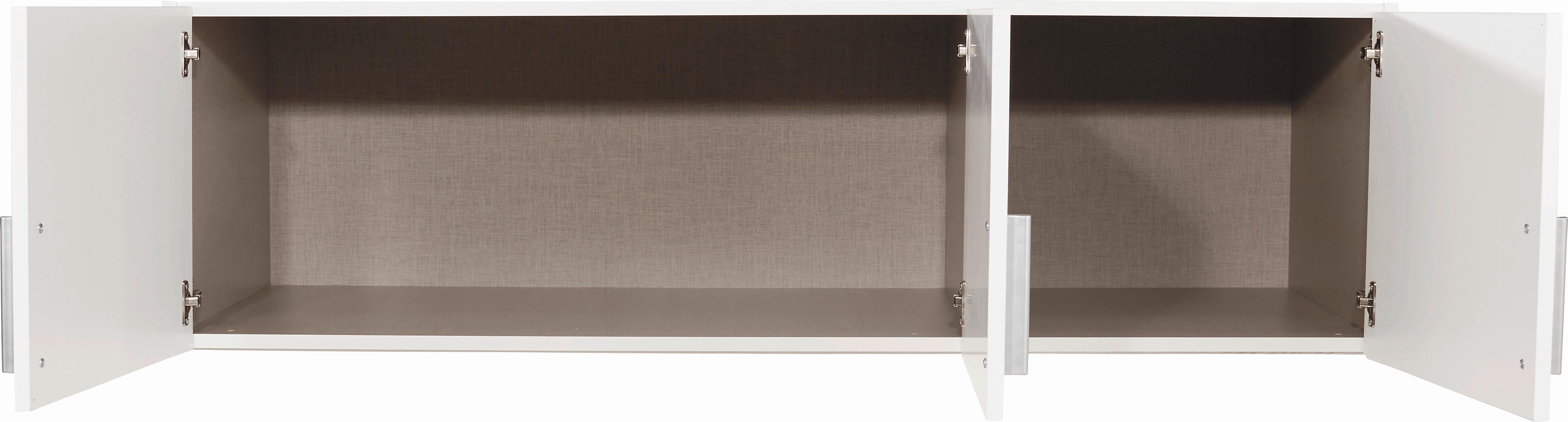 Aufsatzschrank 136cm Celle, Weiß - Weiß Hochglanz/Weiß, MODERN, Holz (136/40/54cm)