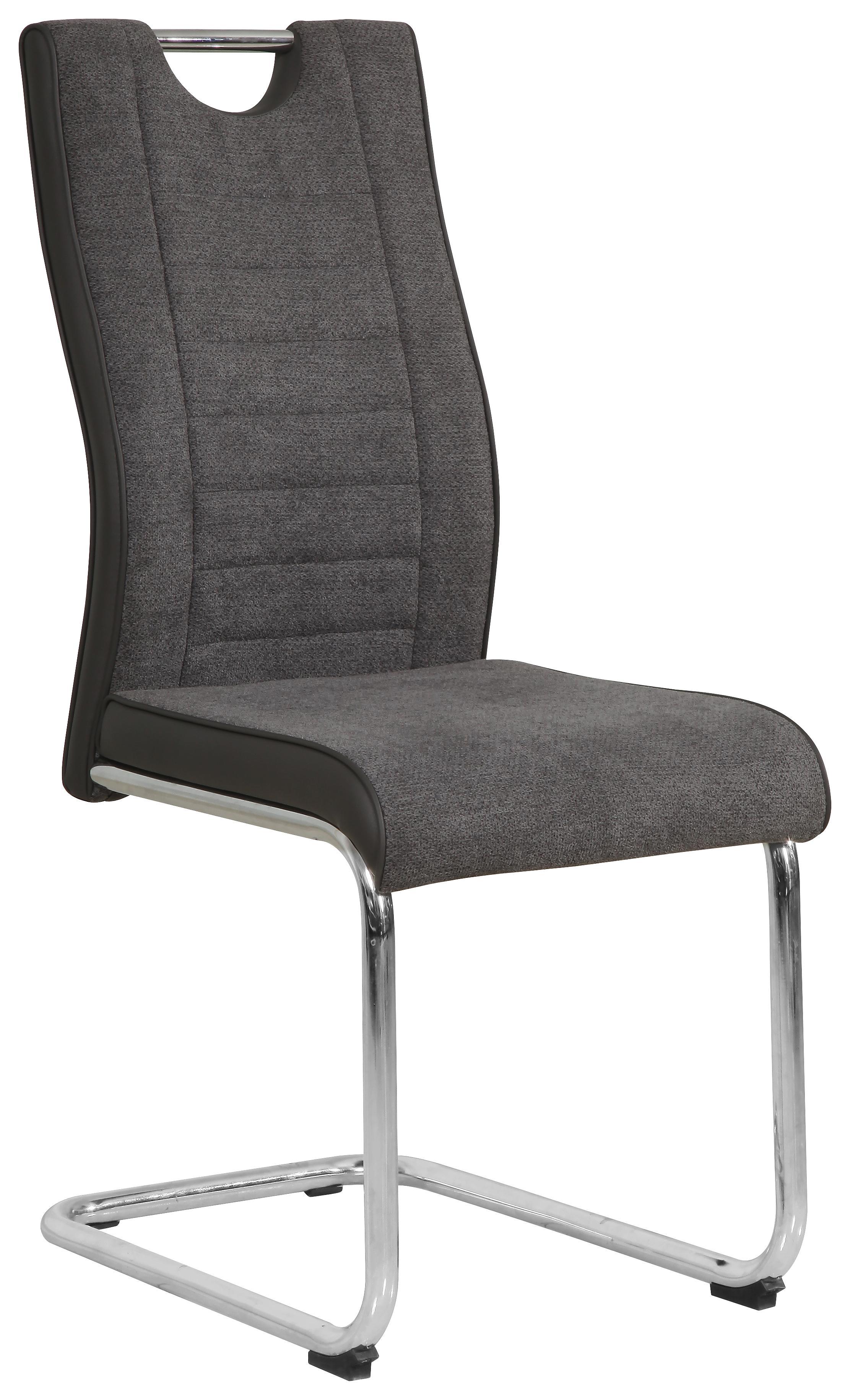 Schwingstuhl Jami - Chromfarben/Grau, KONVENTIONELL, Textil/Metall (43/99/57cm)