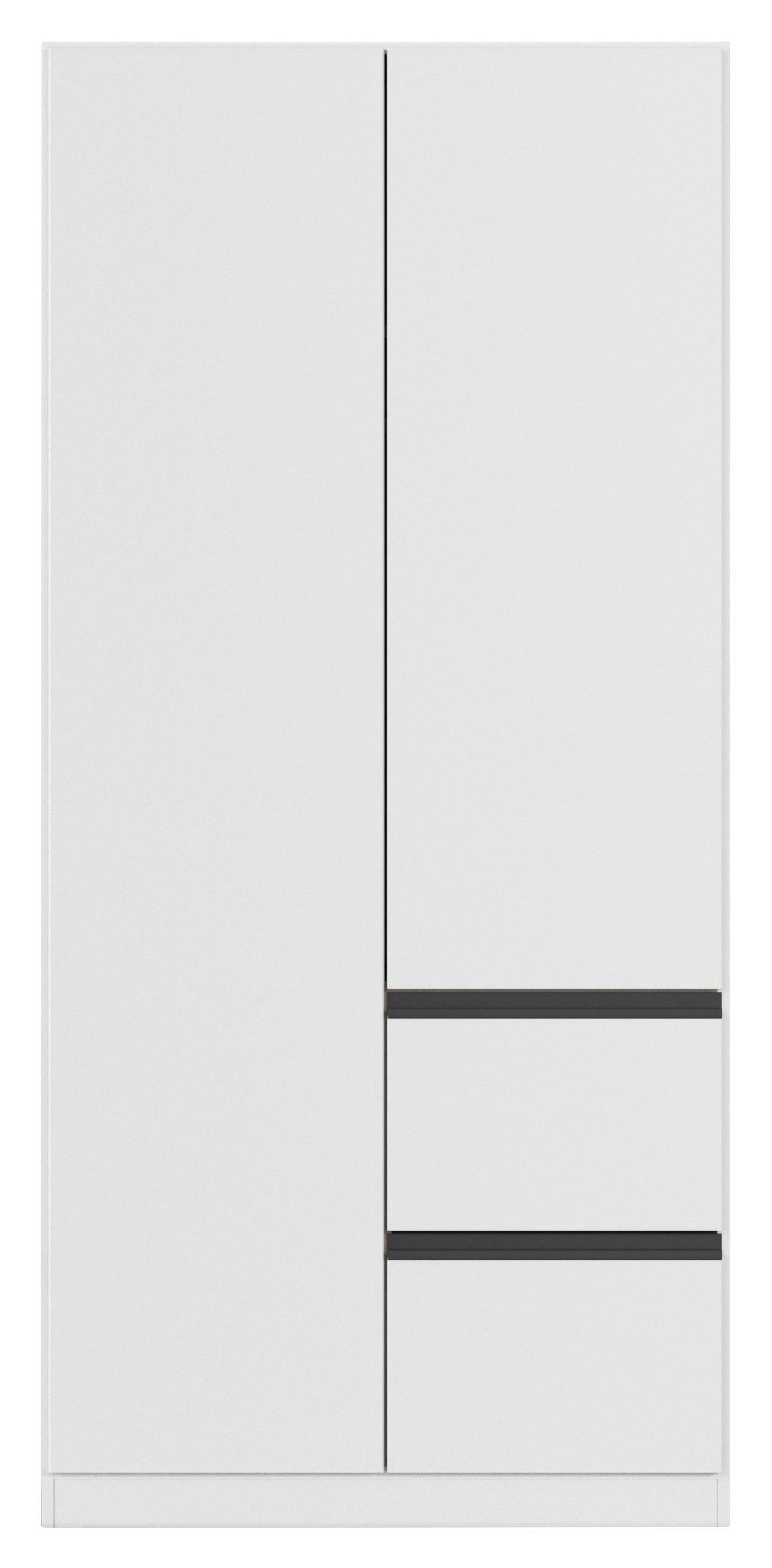 Drehtürenschrank Costa Weiß B: 91 cm - Weiß, MODERN, Holzwerkstoff (91/197/54cm) - Rauch Möbel