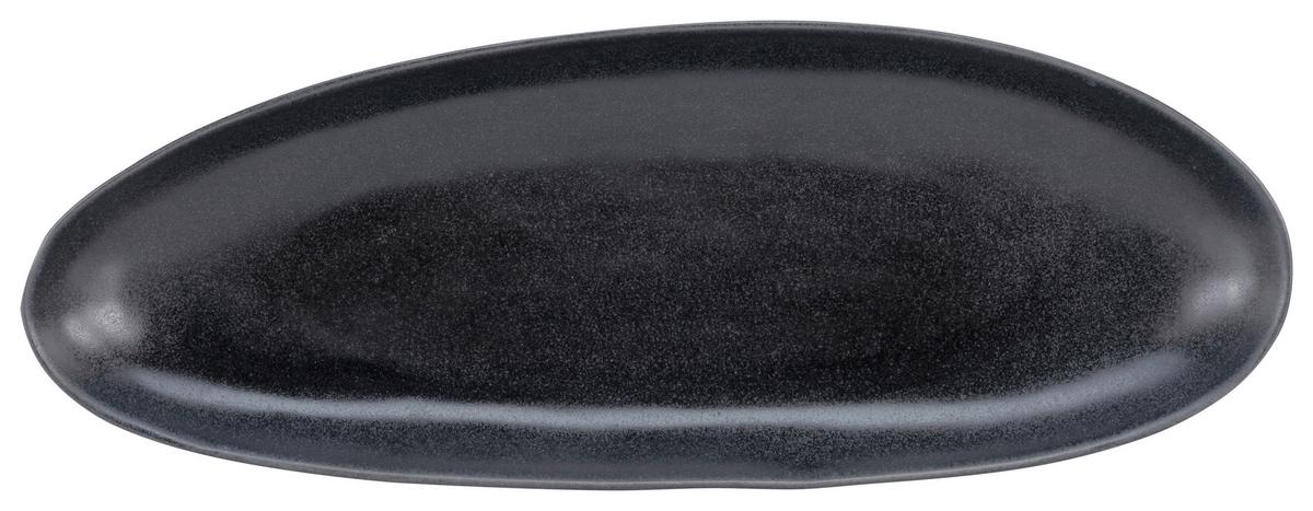 Servírovací podnos Gourmet-M, Ø: 35cm - černá, Moderní, keramika (35,5/15/3,5cm) - Premium Living