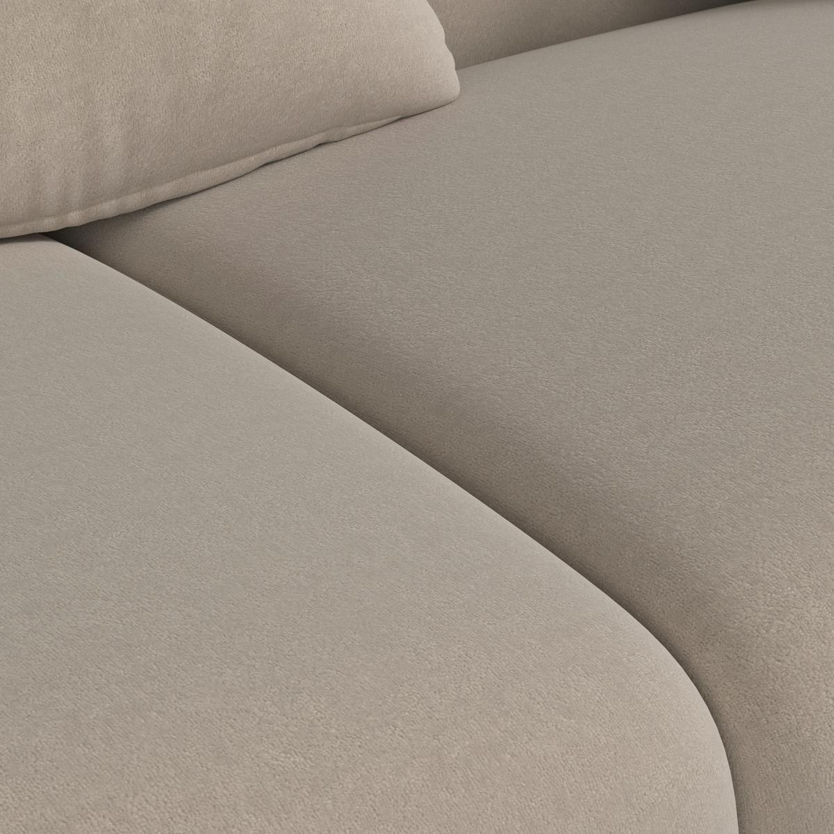 Pohovka TALIA, béžový samet, max.360 kg - khaki/přírodní barvy, Moderní, dřevo/textil (237/61/99cm) - Bessagi Home