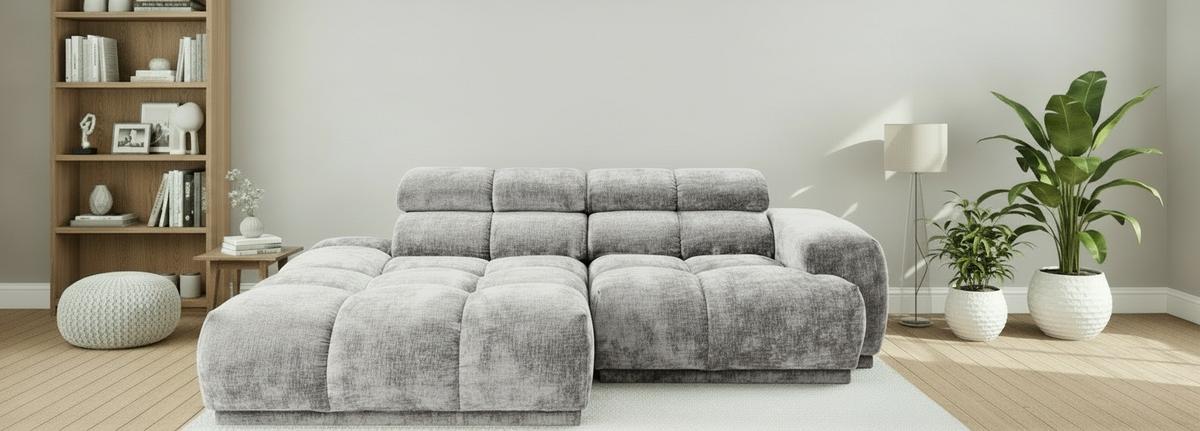 Ecksofa Chani Grau, Schenkel: 150x239 cm - Grau, MODERN, Textil (150/239cm) - MID.YOU