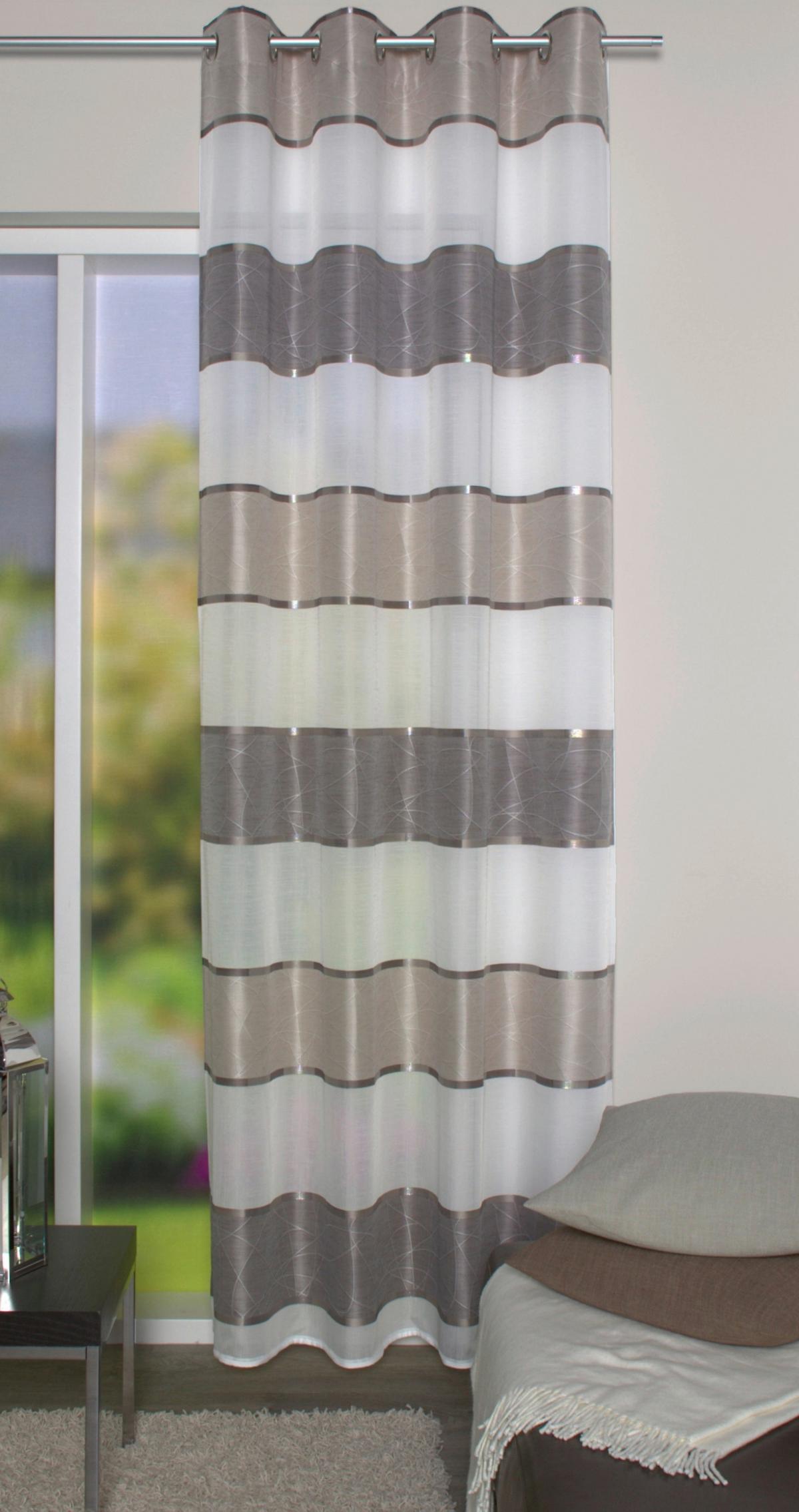 Ösenvorhang Walter - Taupe/Grau, Design, Textil (140/245cm) - Schmidt W. Gmbh