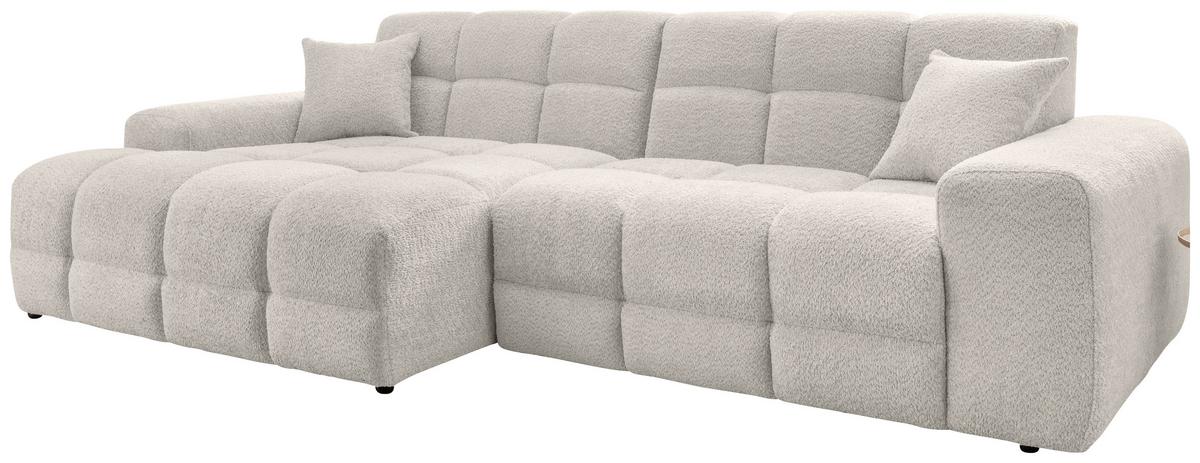 Ecksofa Bosco, Weiß S: 152x301 cm - Schwarz/Weiß, MODERN, Textil (152/301cm) - Livetastic