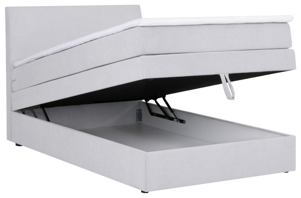 Boxspringbett Wickie - Silberfarben/Schwarz, KONVENTIONELL, Holz/Textil (90/200cm)