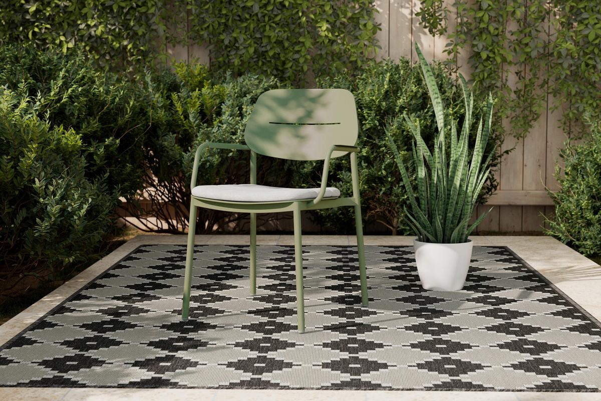 ZAHRADNÍ ŽIDLE VERDE - šalvějově zelená/světle šedá, Moderní, kov/textil (57/85/57cm) - Modern Living