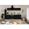 Küchenzeile Rp240wsc mit Geräte 240 cm Schwarz/Weiß - Schwarz/Weiß, KONVENTIONELL, Holzwerkstoff (240cm) - Respekta
