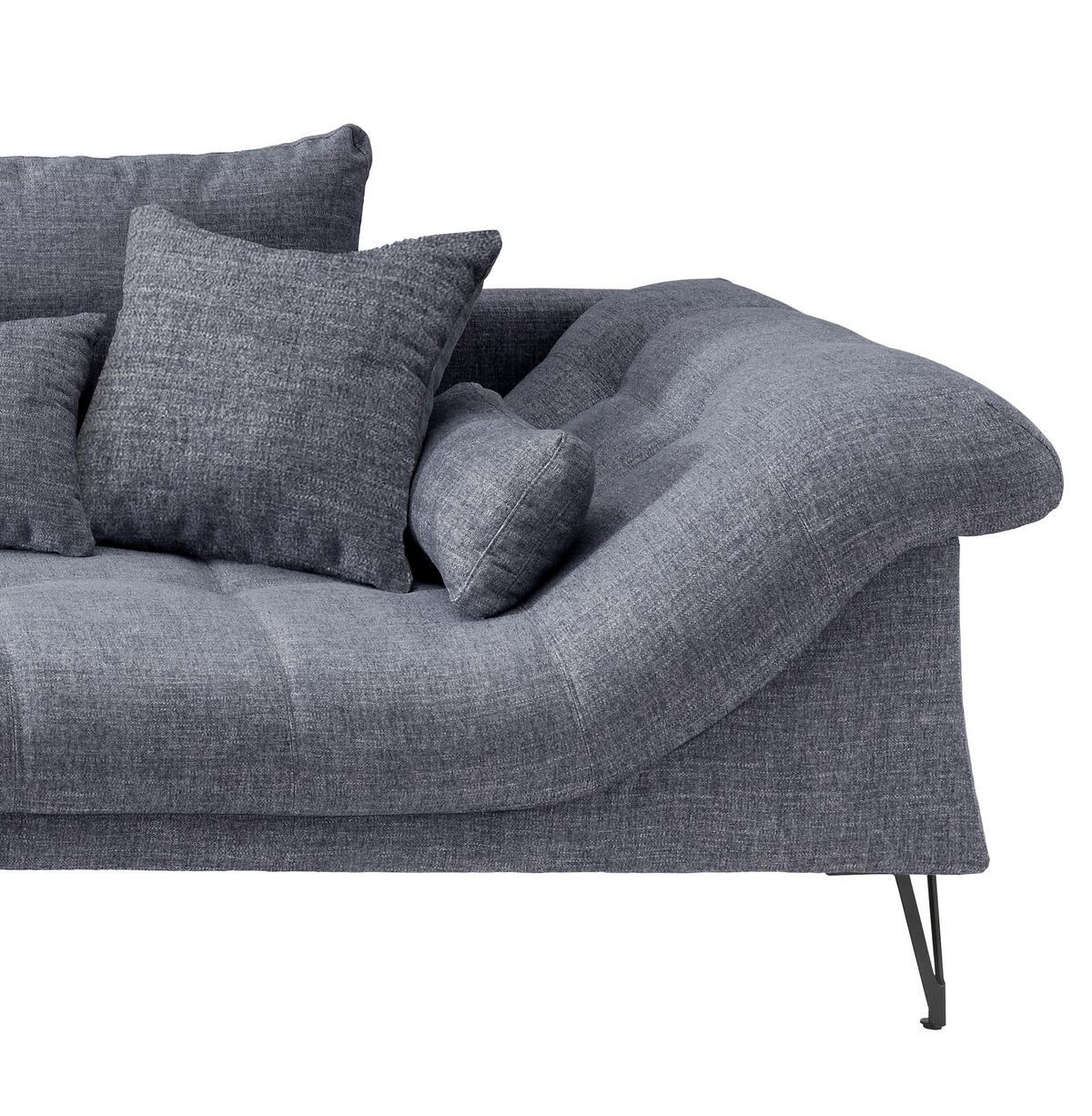 Ecksofa Garda, Blau S: 192x310 cm - Blau/Schwarz, KONVENTIONELL, Textil (192/310cm) - Livetastic