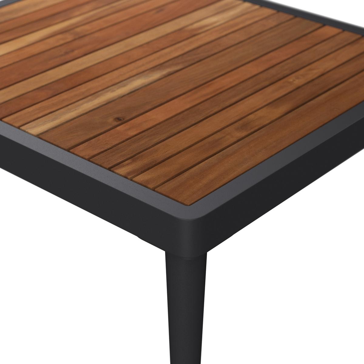 Loungegarnitur 3-Tlg. Basel aus Holz/Metall mit Kissen - Naturfarben/Grau, MODERN, Glas/Holz (186/150cm) - Beldano