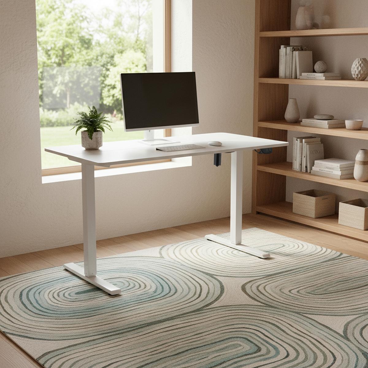 SCHREIBTISCH Worktime Weiß L: 120cm - Weiß, MODERN, Holz/Metall (120/60/72-110cm) - MID.YOU