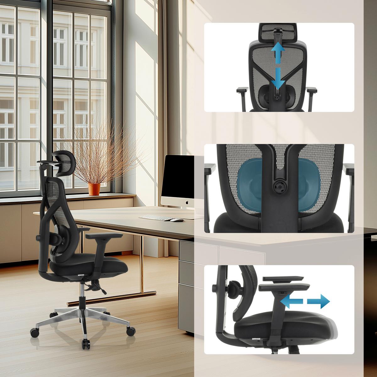 Drehstuhl Cassilis B Schwarz B: 70 Cm - Silberfarben/Schwarz, MODERN, Kunststoff/Textil (70/123 - 146/65cm) - MID.YOU