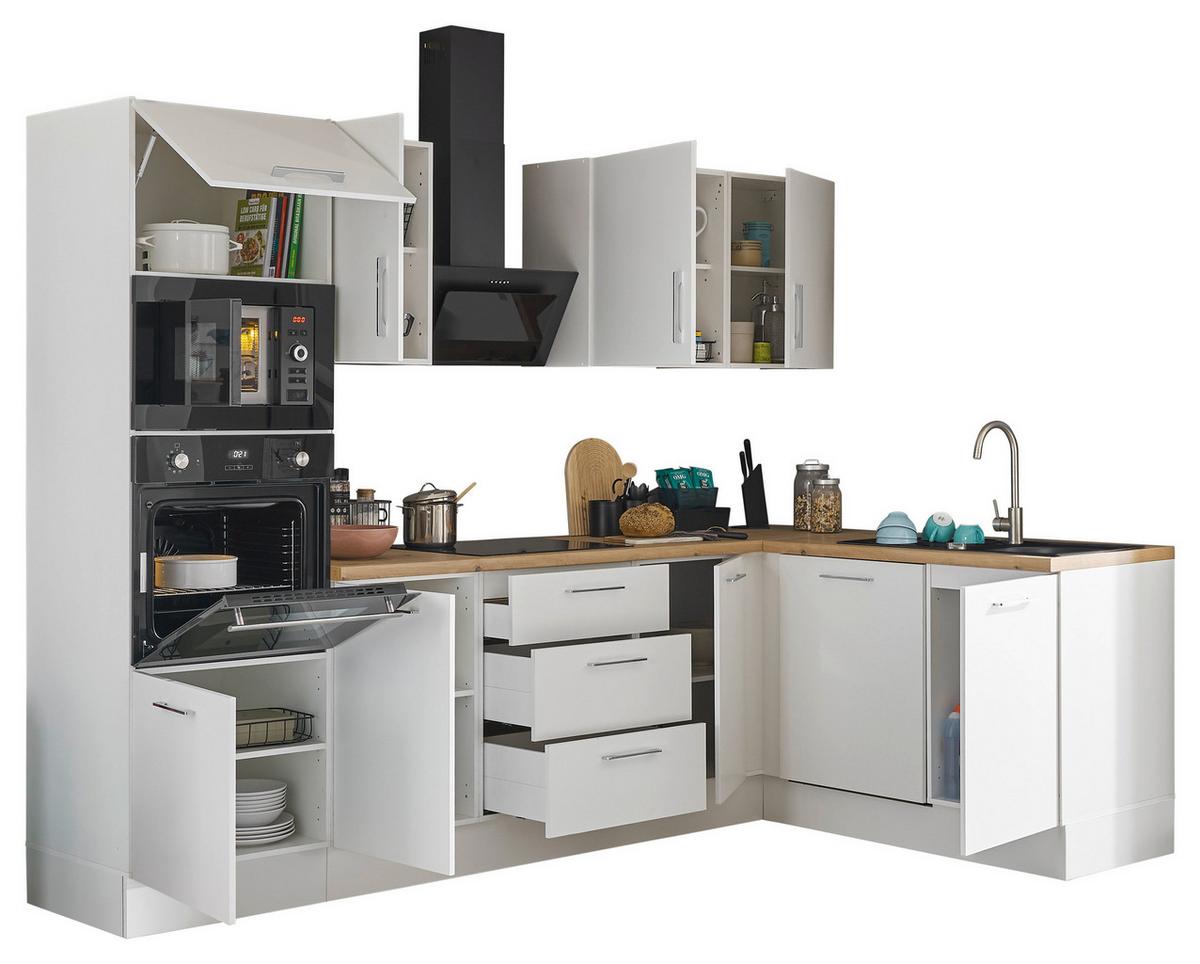 Eckküche Turin Weiß/Eiche Dekor 280x175 cm - Weiß/Eiche Artisan, Basics, Holzwerkstoff (280/175cm) - MID.YOU