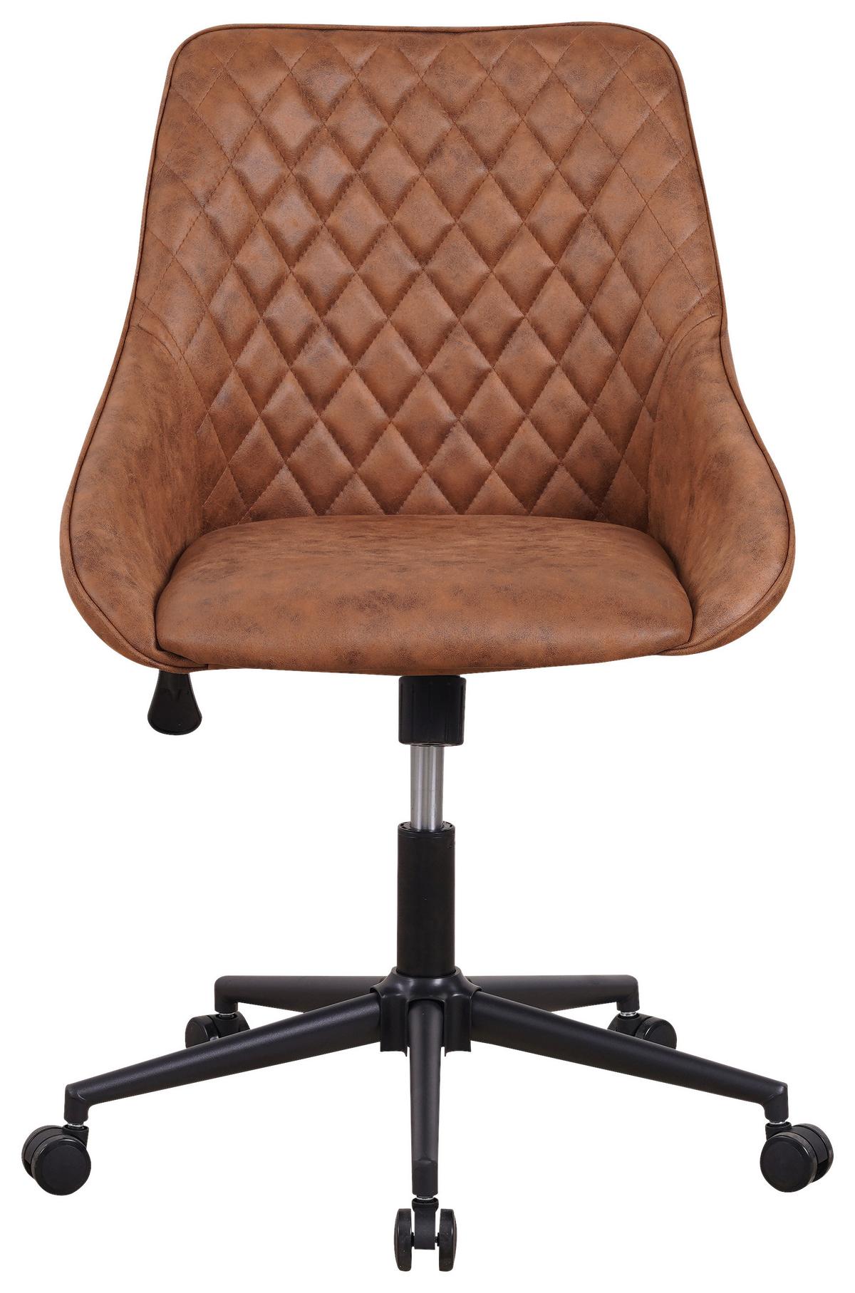 Drehstuhl Kayne - Cognac/Schwarz, KONVENTIONELL, Textil/Metall (60/84/64,5cm) - MID.YOU