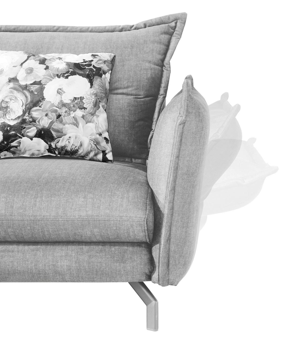 Ecksofa mit Armteilverstellung Lava, Beige, S: 255x180 cm - Beige/Schwarz, MODERN, Textil (255/180cm) - Livetastic