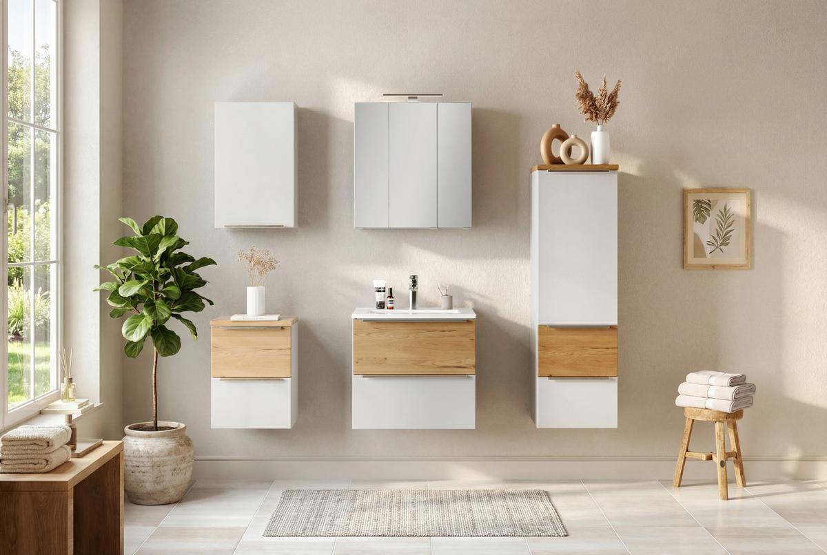 SPIEGELSCHRANK Verona Weiß B: 60cm - Weiß, Trend, Glas/Holzwerkstoff (60/64/20cm) - Held