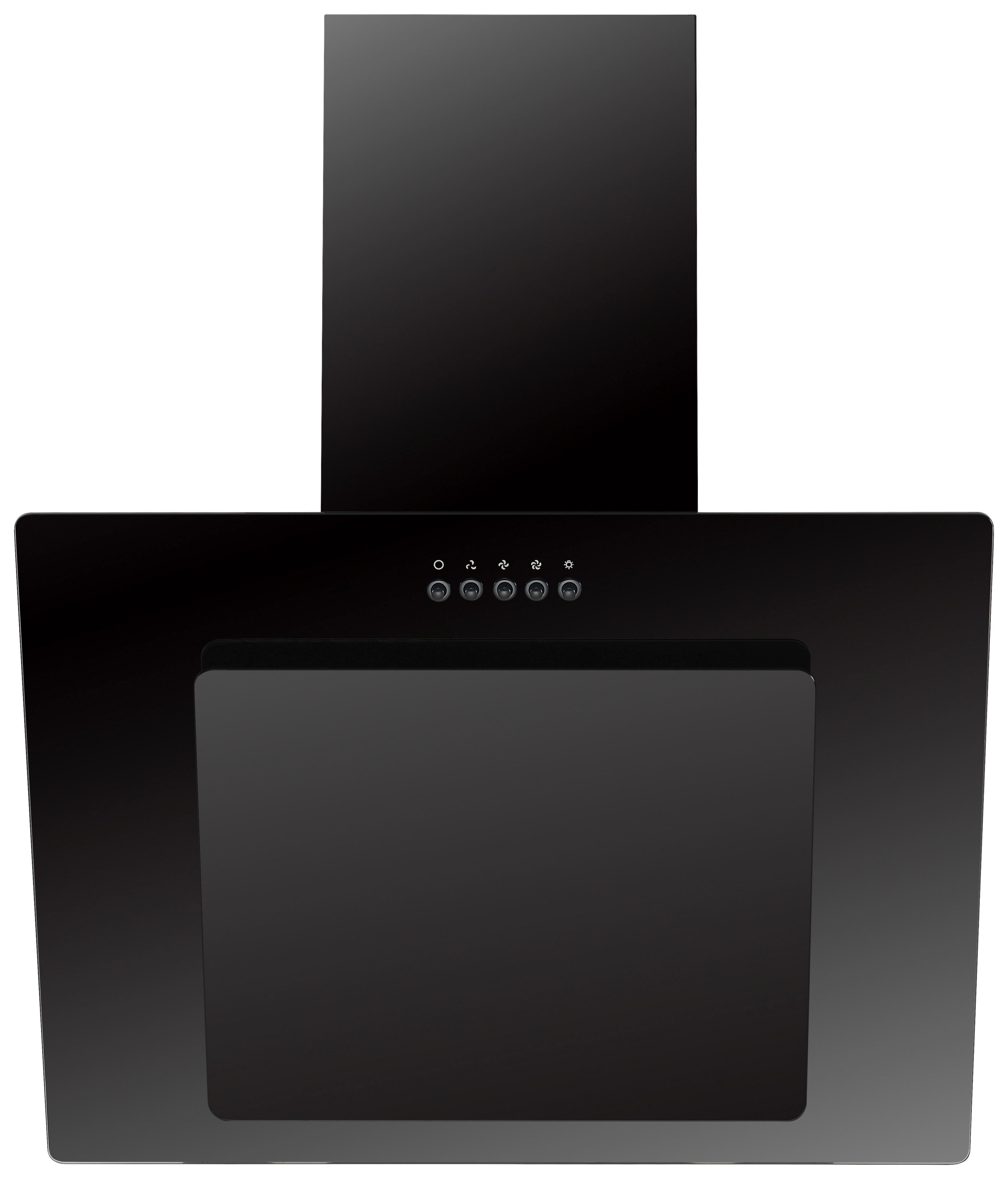 Dunstabzugshaube Respekta BxH 59,8 X 72,7-110, 7 cm - Schwarz, Trend, Glas/Metall (59,8/72,7-110,7/30,5cm) - Respekta