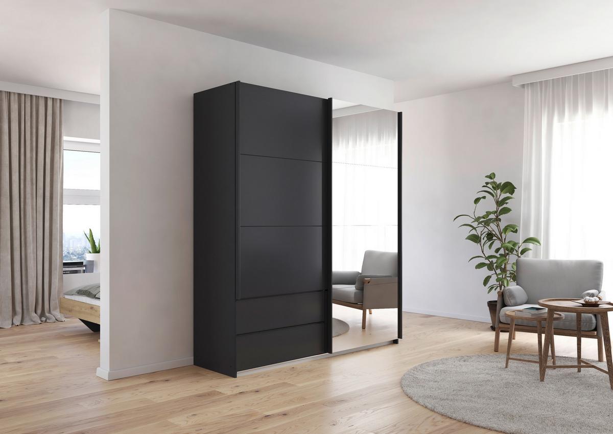 Schwebetürenschrank Karpo - Grau, KONVENTIONELL, Holzwerkstoff (181/210/62cm)