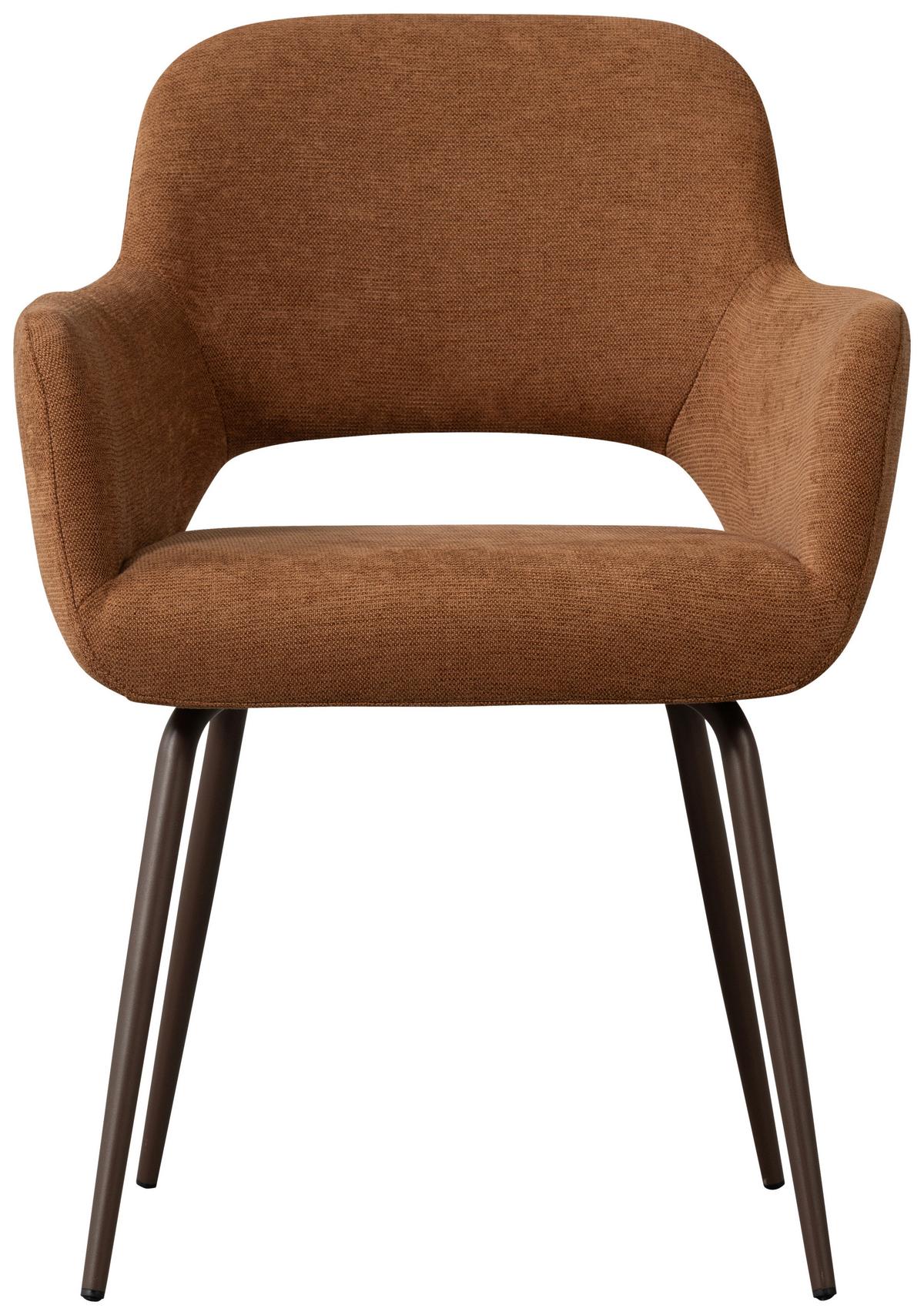 Armlehnstuhl-Set Jenny Braun B: 58cm - Dunkelbraun/Braun, MODERN, Textil/Metall (58/80/58cm) - Livetastic