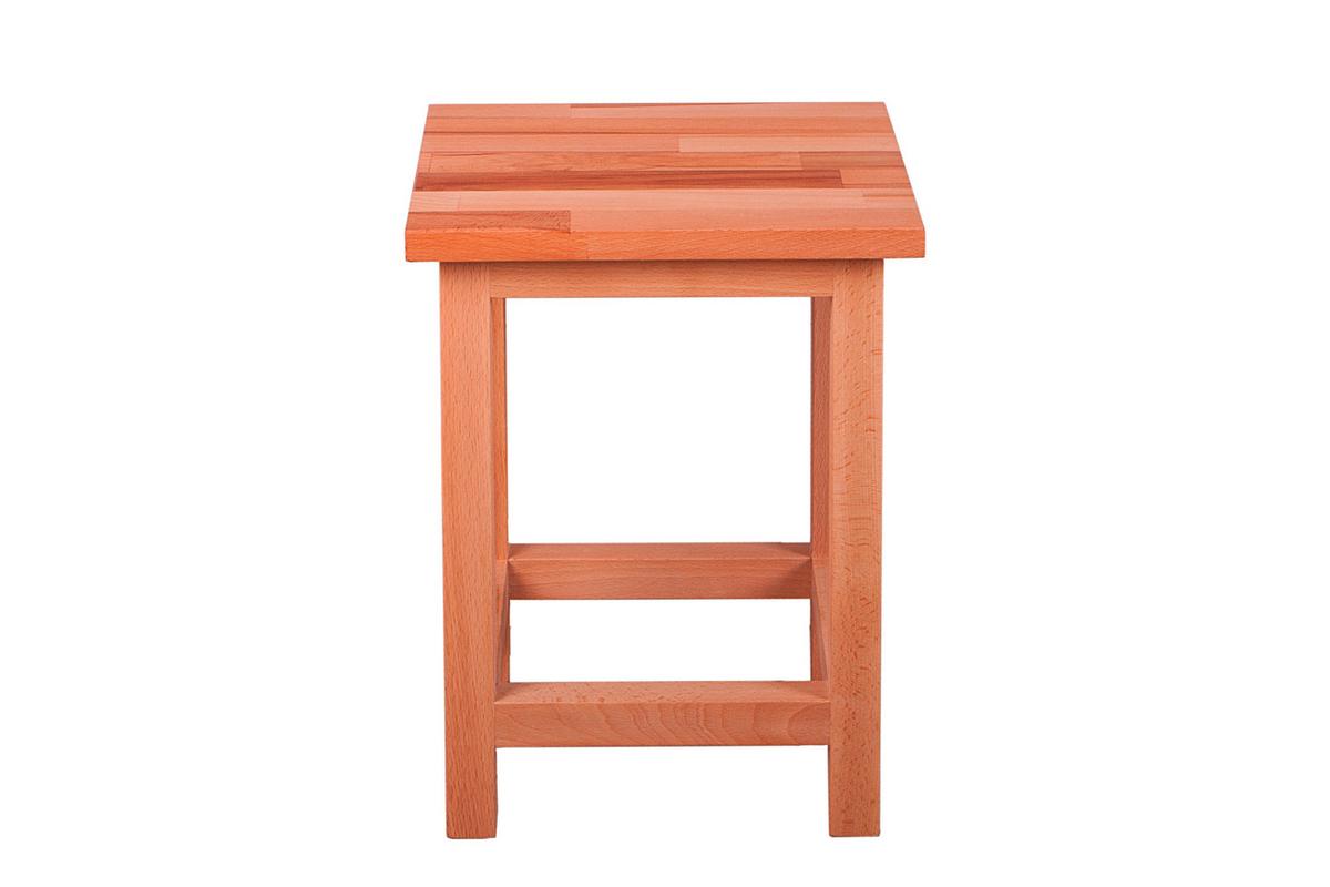 Gartenhocker Marco Echtholz Kernbuche Wetterfest - Kernbuche, Basics, Holz (30/40/30cm) - Gardenson