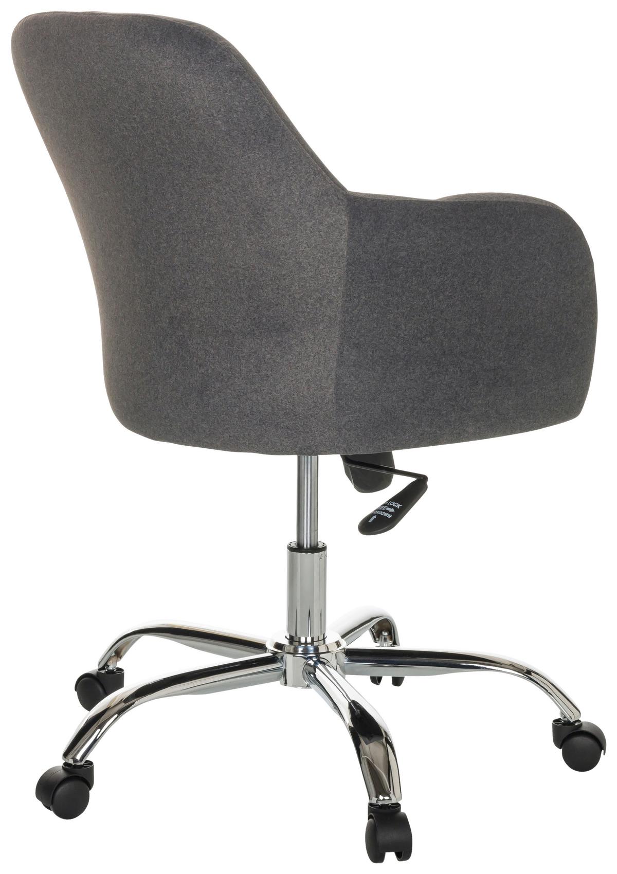 Drehstuhl Solao 300 - Dunkelgrau/Silberfarben, Basics, Kunststoff/Textil (68/85-94/68cm) - MID.YOU