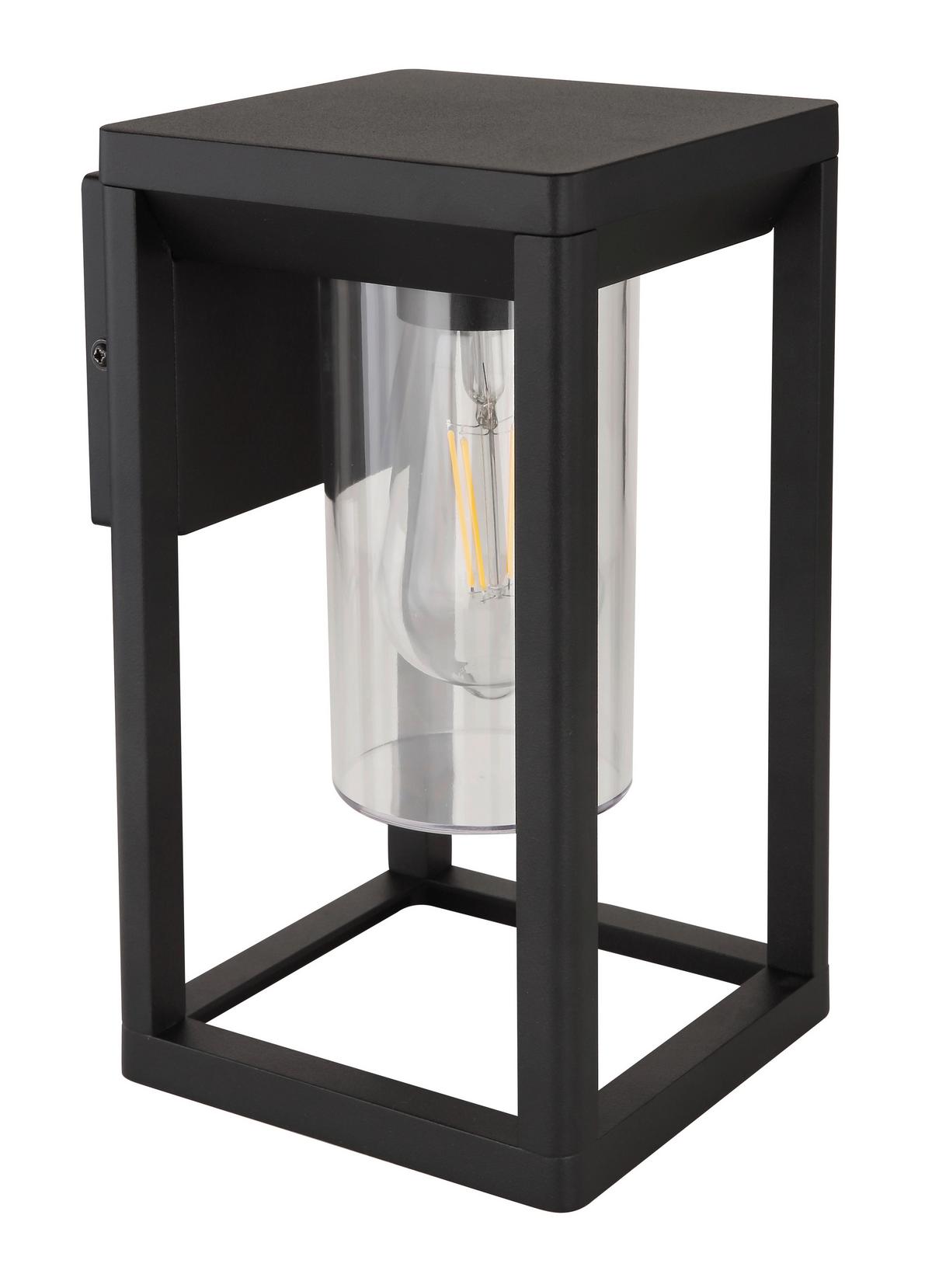 Außenleuchte Candela 15 Watt Aluminium - Klar/Schwarz, Basics, Kunststoff/Metall (15/27cm) - Globo