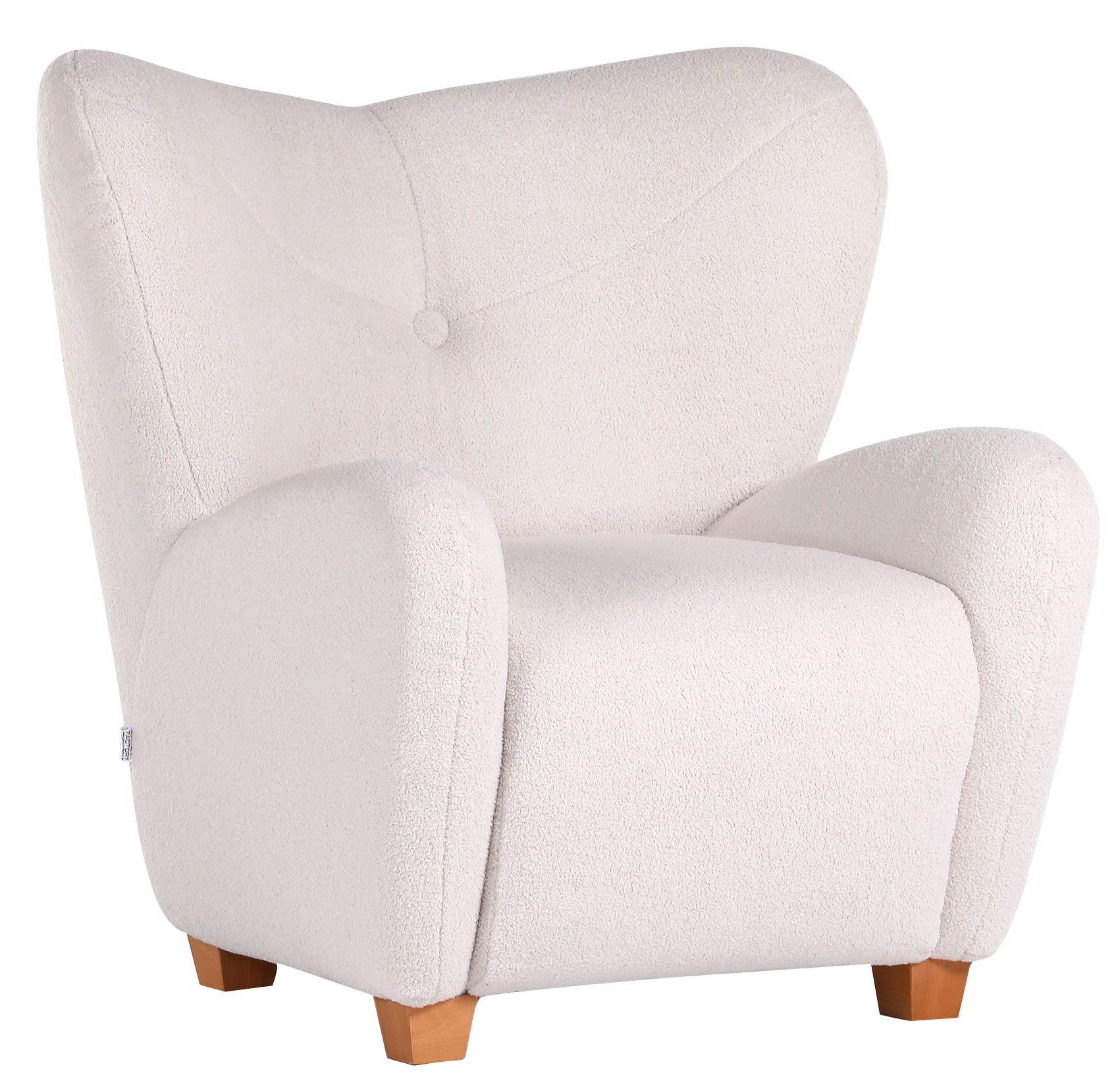 Sessel Fano - Eichefarben/Weiß, Design, Textil (90/93/92cm) - Livetastic