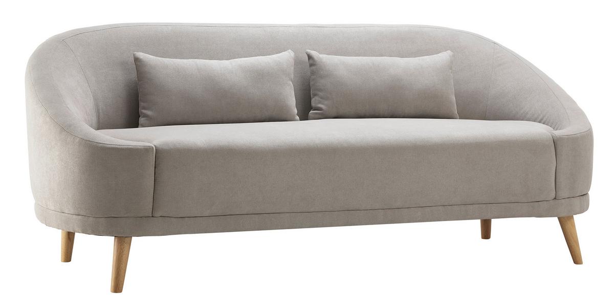 Dizajnová trojmiestna pohovka Jannike, sivá - sivá, Modern, drevo/textil (207/84/80cm) - Modern Living