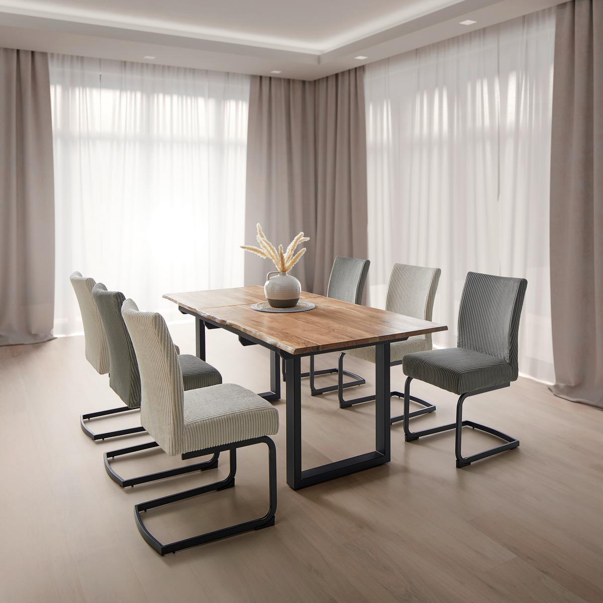 Houpací židle béžová - bílá/černá, Moderní, kov/dřevo (45/95/60cm) - Bessagi Home