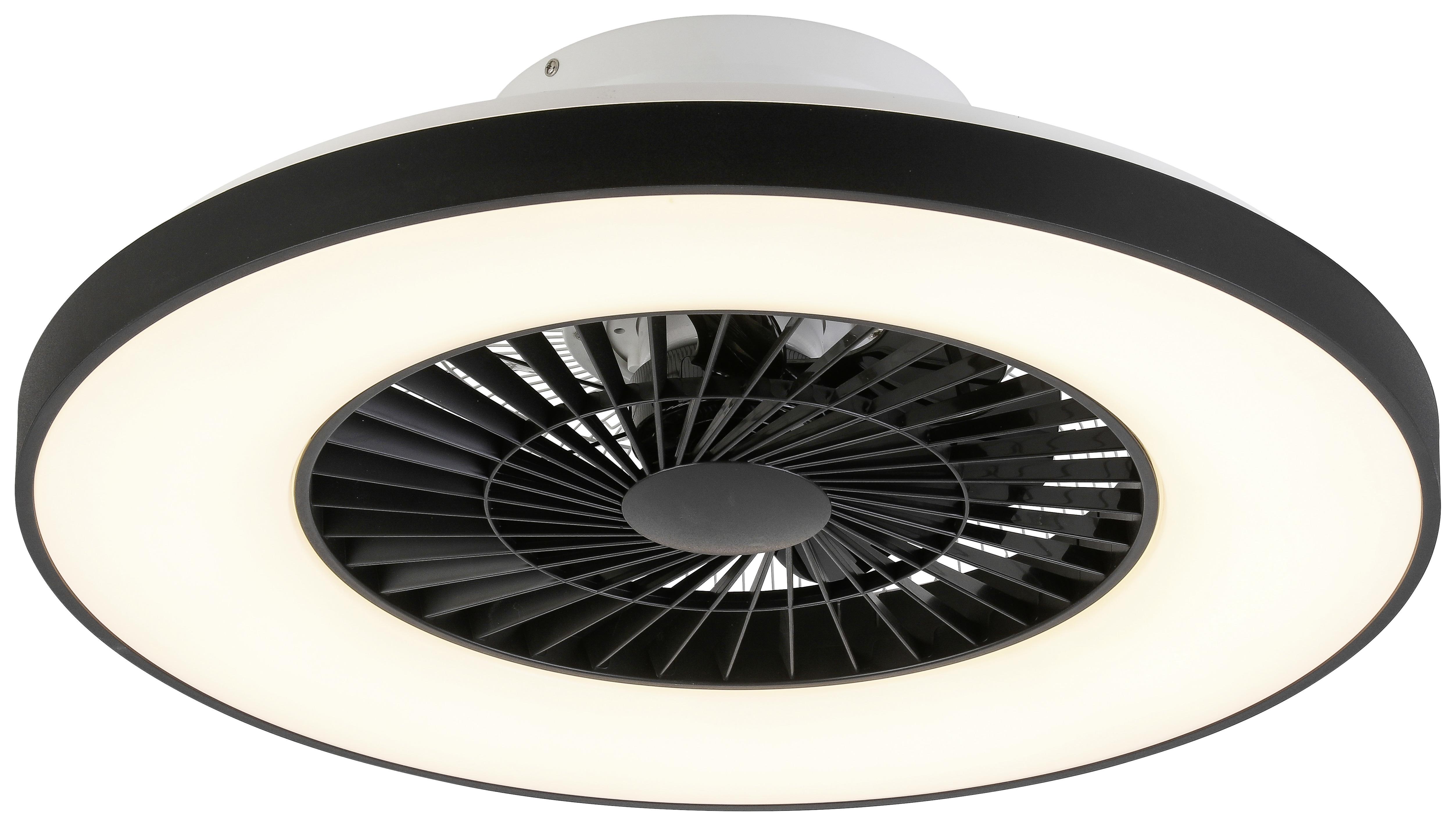 Stropný Ventilátor Ukas, 60/19cm - priehľadné/čierna, Moderný, kov/plast (59,5/20,5cm) - Premium Living
