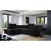 Ecksofa Laurence Schwarz S: 205x278 cm - Silberfarben/Schwarz, Design, Textil (205/278cm) - MID.YOU