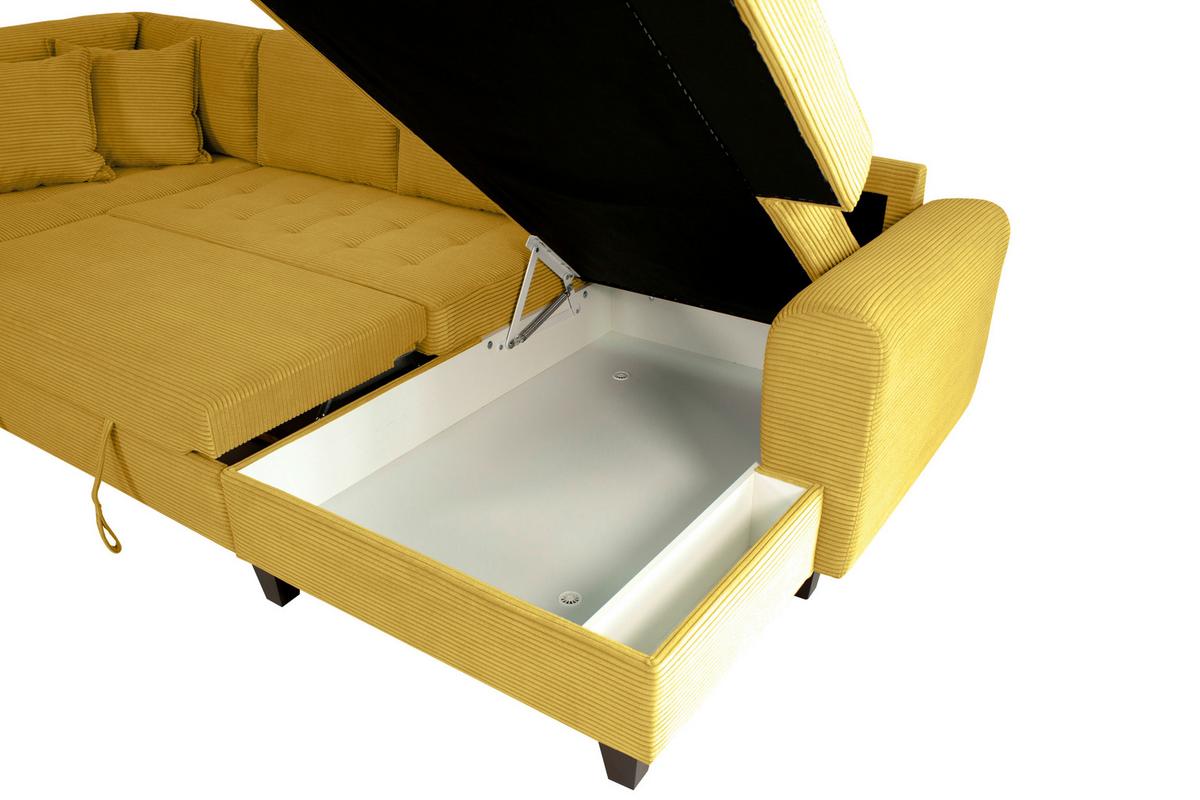 Wohnlandschaft Moritz Senfgelb U-Form: 178x324x155cm - Senfgelb, Trend, Textil (178/324/155cm)