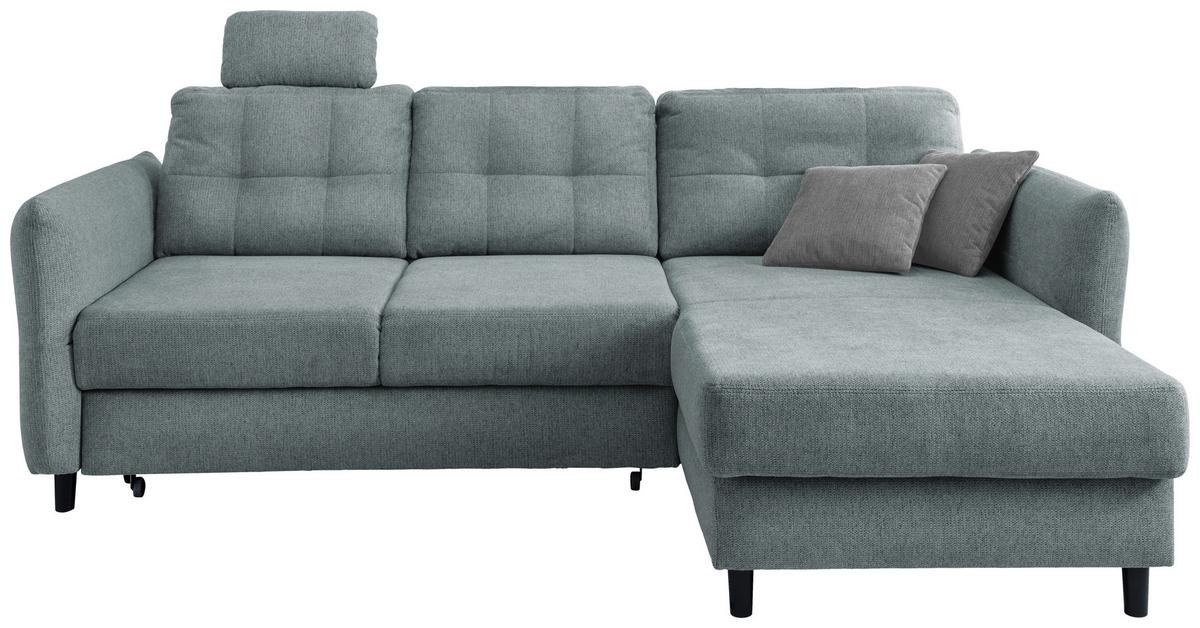 Ecksofa Brizzini Mintgrau S: 250-280/176 Cm - Mintgrau/Blau, MODERN, Holz/Textil (250-280/176cm) - Livetastic