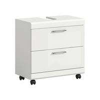 WASCHBECKENUNTERSCHRANK Scout Weiß/Weiß HG B: 60cm - Weiß Hochglanz/Schwarz, Trend, Holzwerkstoff (60/60/34cm) - MID.YOU