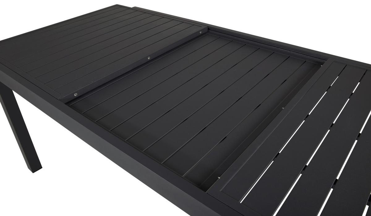 Gartentisch Marbella - Schwarz, KONVENTIONELL, Metall (160/100/75cm) - Gardenson