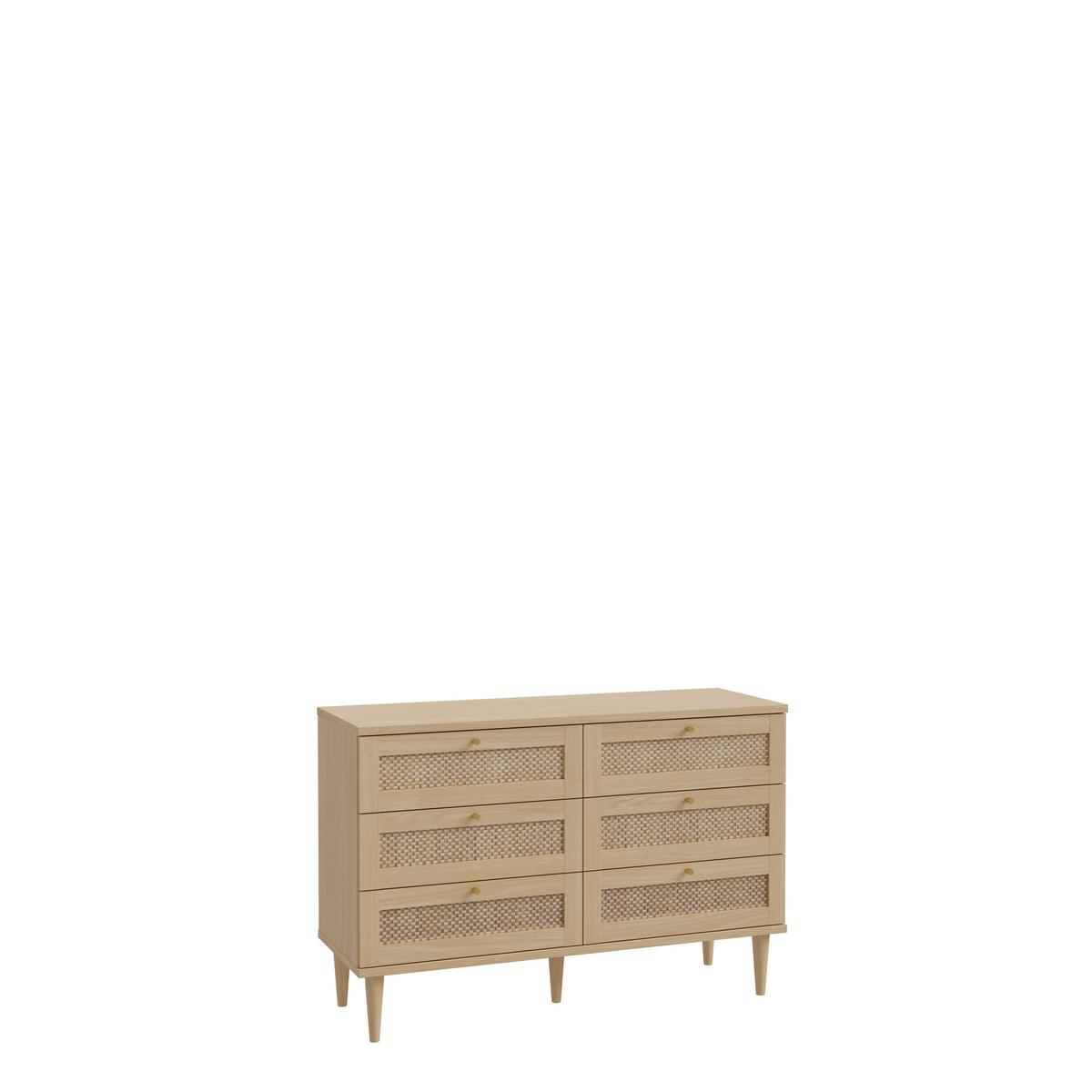 Komoda CALASETTA š: 120 CM - barvy dubu/barvy zlata, Romantický / Rustikální, kov/kompozitní dřevo (120,1/80,1/41,4cm)