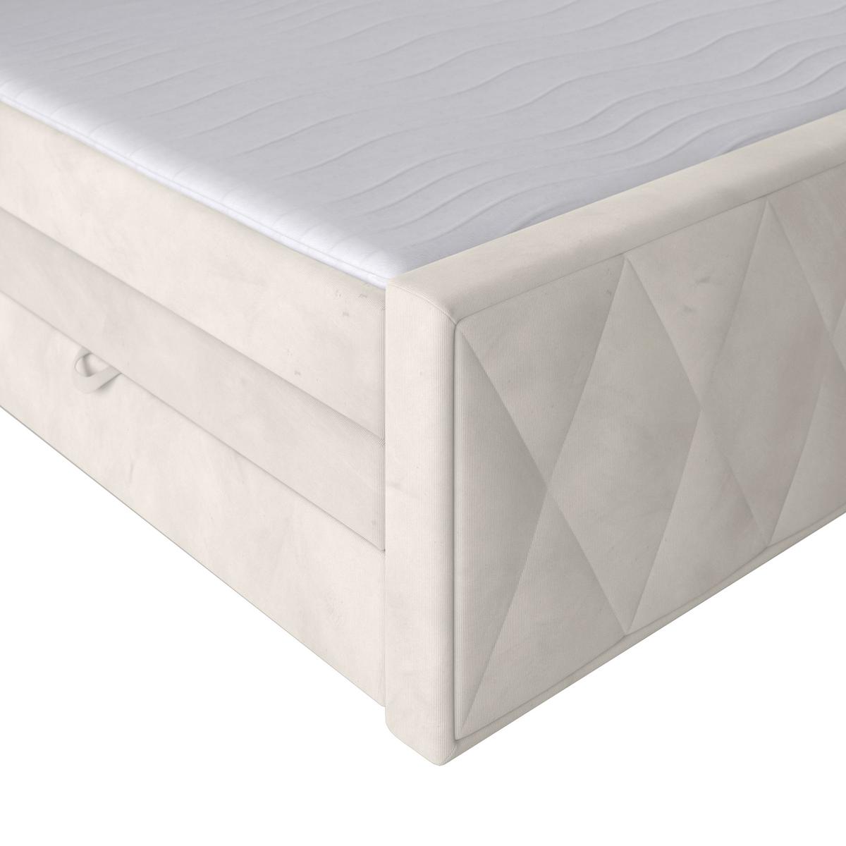 Boxspringbett mit Bettkasten Porto 180x200 cm Weiß - Schwarz/Weiß, MODERN, Karton/Holzwerkstoff (180/200cm) - MID.YOU