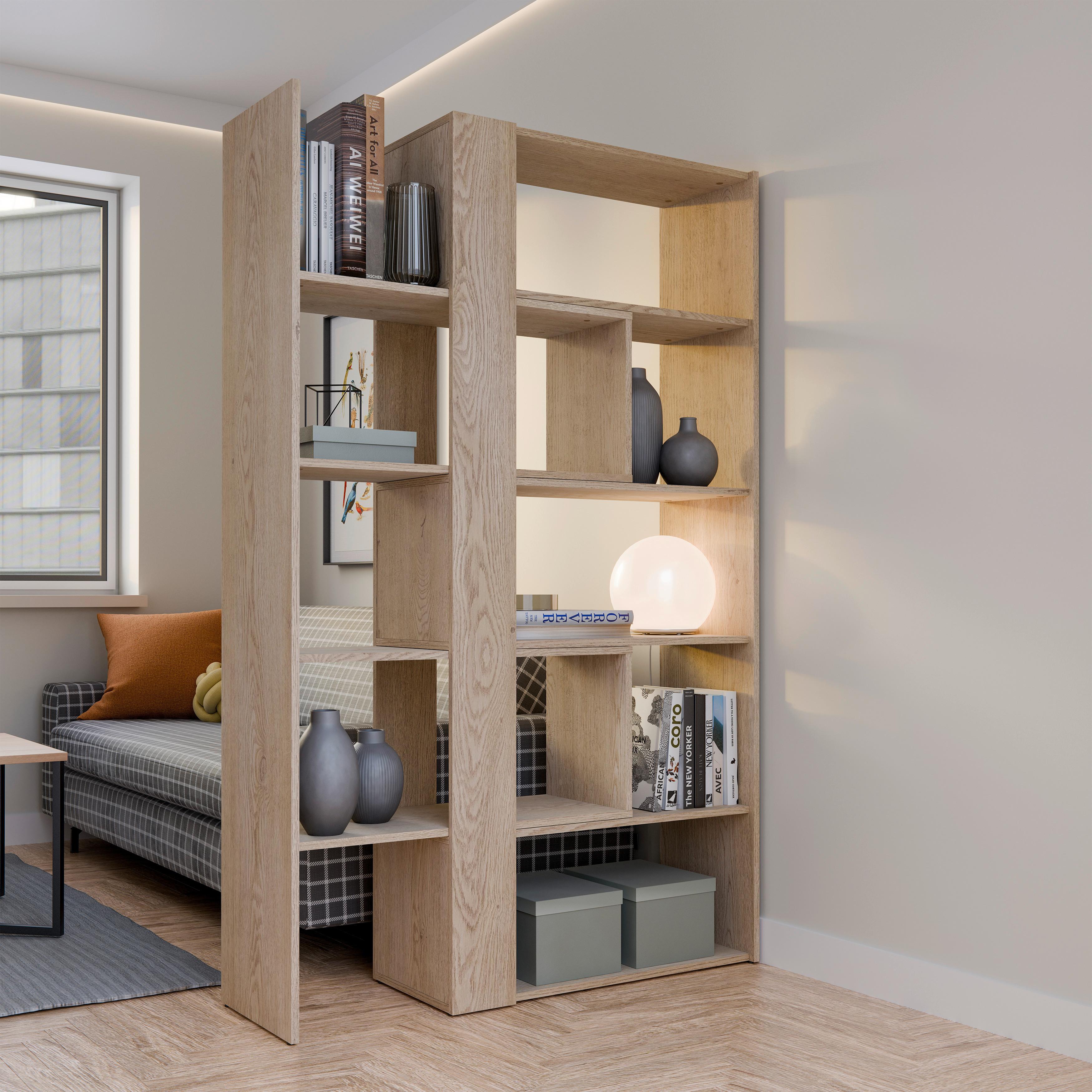 Regal Motus Cremona Eiche Dekor B:82-146cm - Eichefarben, MODERN, Holzwerkstoff (82-146/180/35cm)