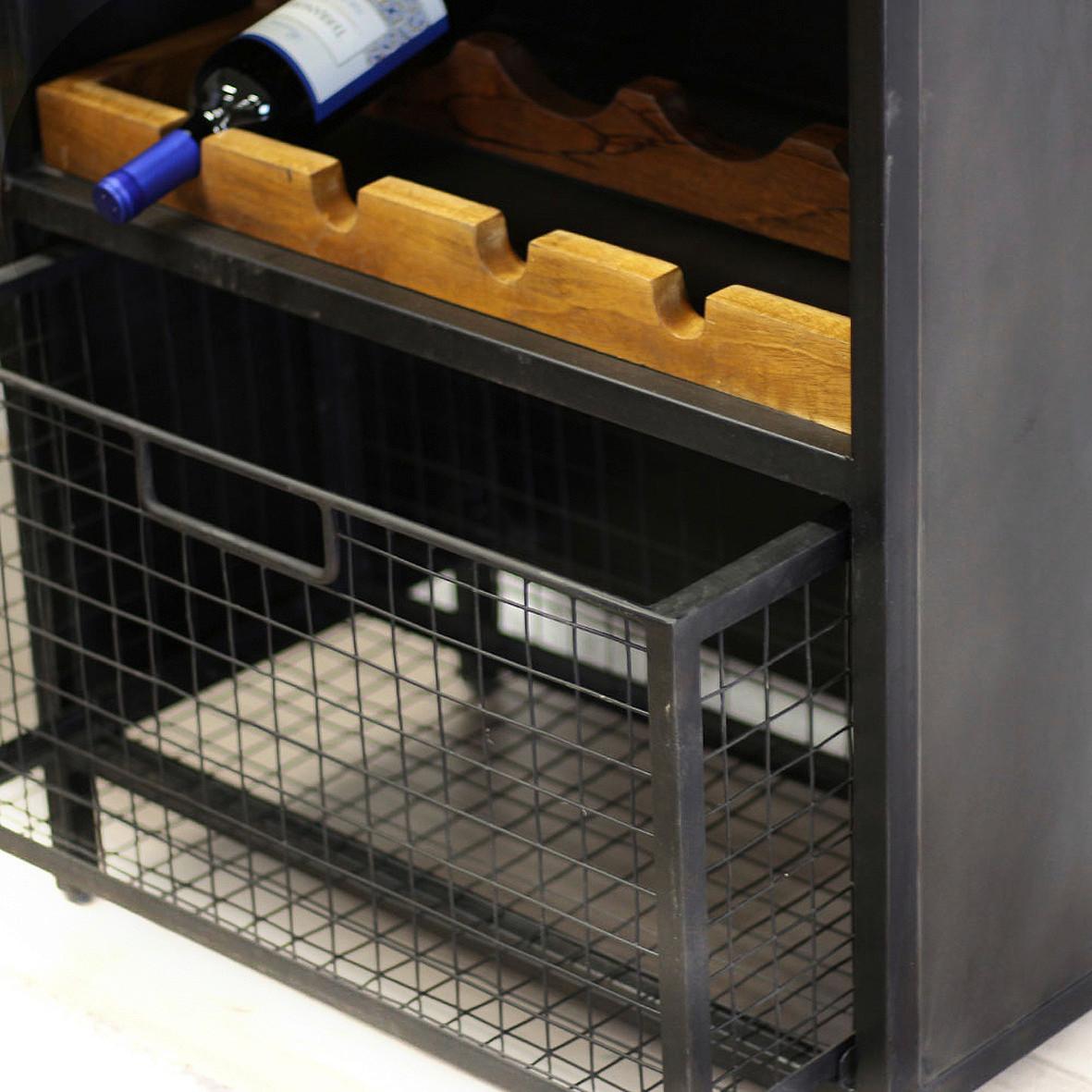 Barschrank Montana B: 72 cm Schwarz - Schwarz/Braun, LIFESTYLE, Holz/Metall (72/183/42cm) - MID.YOU