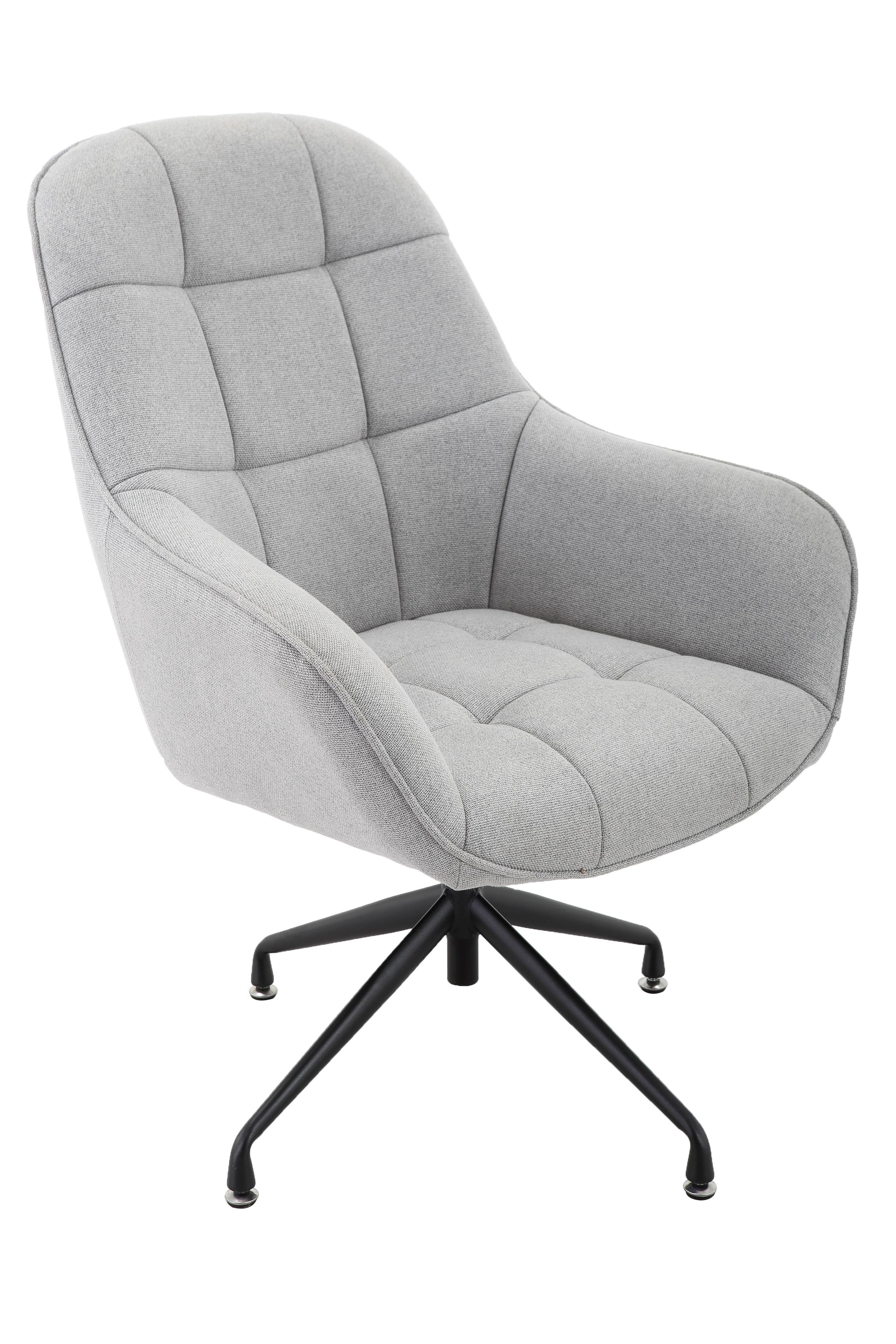 Otočné Kreslo Elias, Sivé - čierna/sivá, Moderný, kov/textil (73/100/75cm) - Modern Living