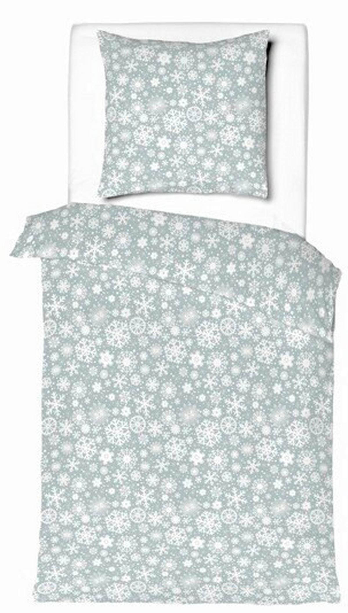 POSTEĽNÁ BIELIZEŇ ICE CRYSTAL - biela/mätovozelená, textil (140/200cm) - Mömax
