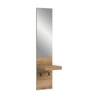 Garderobenpaneel Naro Eiche dunkel Dekor B: 35cm - Eiche dunkel, Design, Glas/Holzwerkstoff (35/160/37cm) - Livetastic