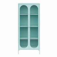 Garderobenschrank Luna Blau H: 186 Cm - Blau, Design, Glas/Metall (80/186/40cm) - MID.YOU