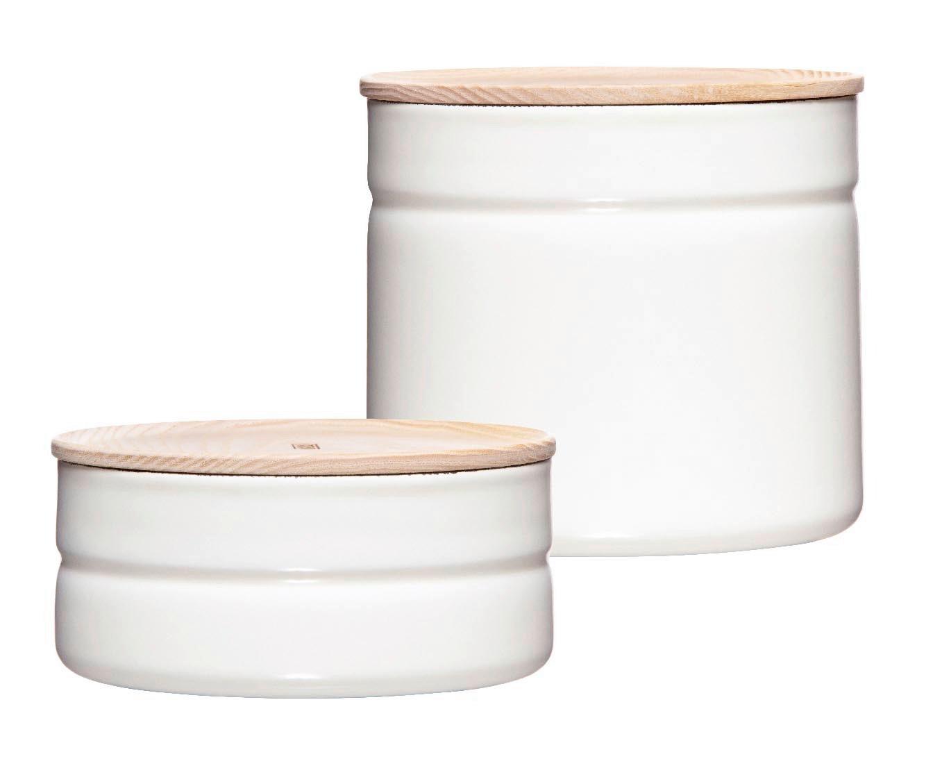VORRATSDOSENSET 0203-212 KIMA WHITE - Weiß, Basics, Holz/Metall - Riess
