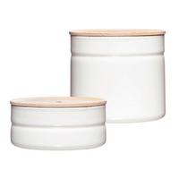 VORRATSDOSENSET 0203-212 KIMA WHITE - Weiß, Basics, Holz/Metall - Riess