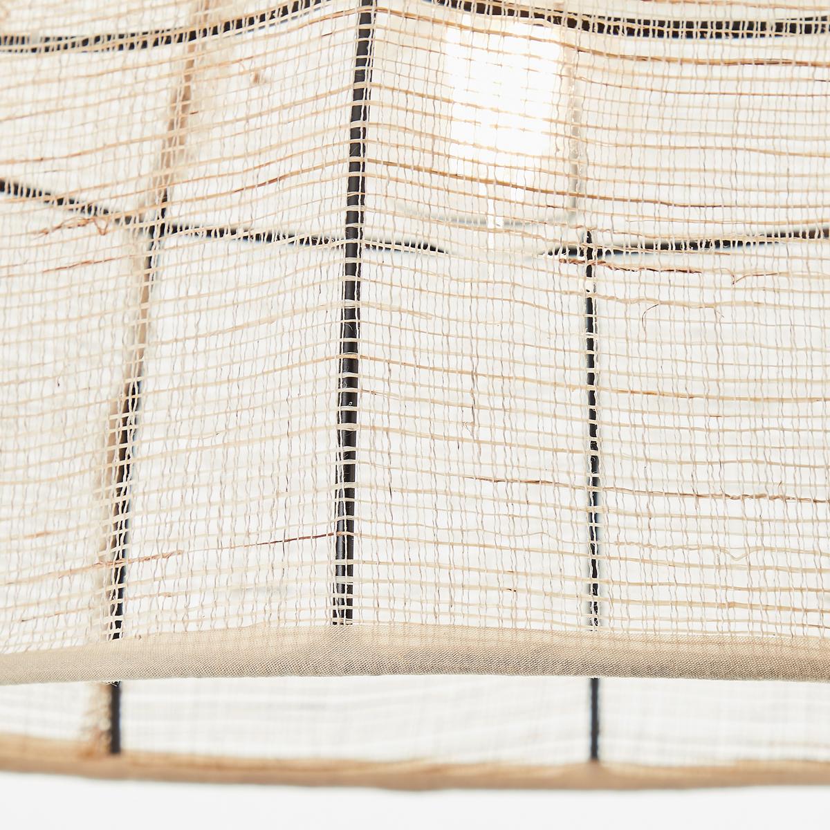 Deckenleuchte Tanah Ø 32 cm 1-Flammig - Schwarz/Naturfarben, KONVENTIONELL, Textil/Metall (32/25cm) - Brilliant