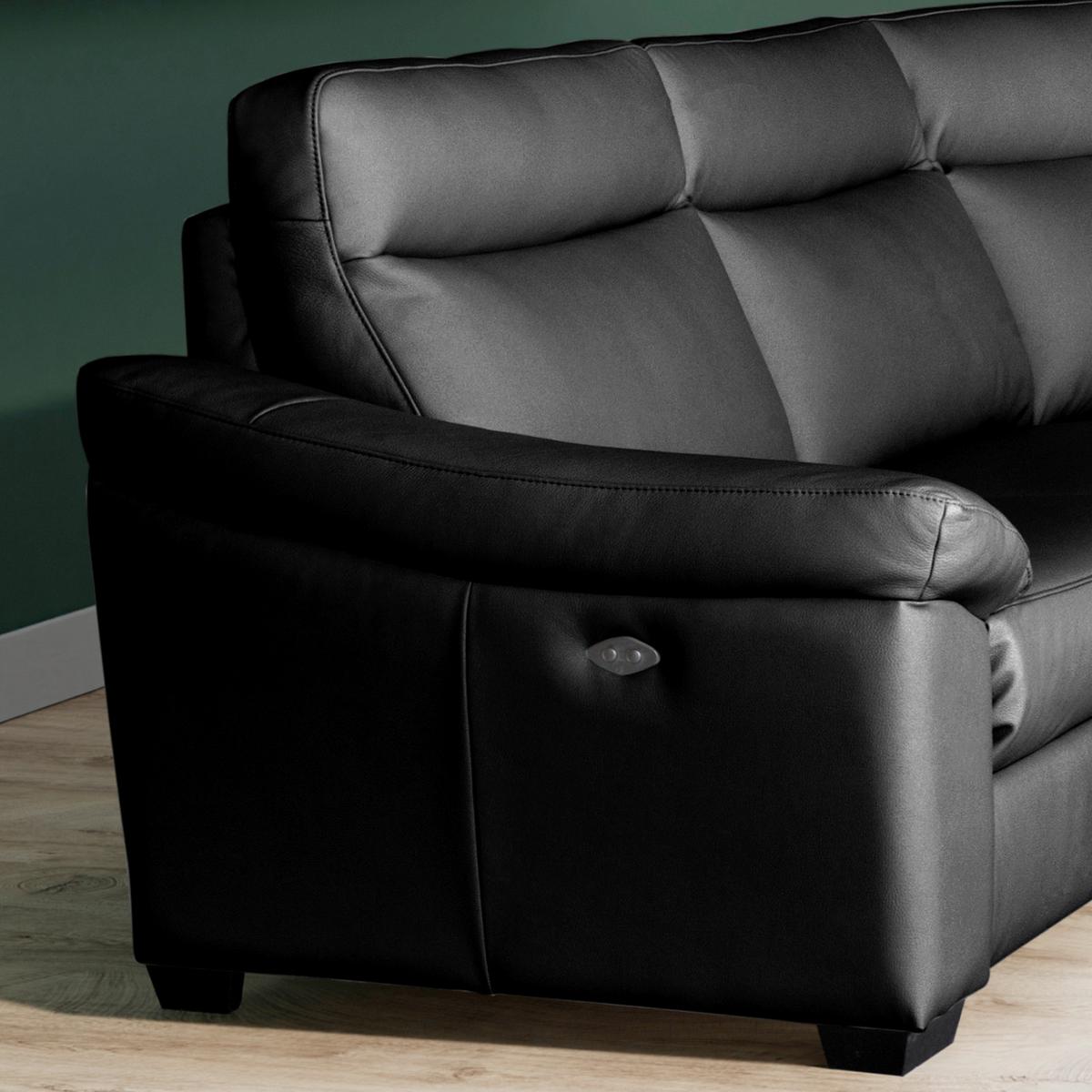 Ecksofa Dakar Schwarz B: 299x299 Cm - Schwarz, Design, Leder (299/299cm) - Livetastic