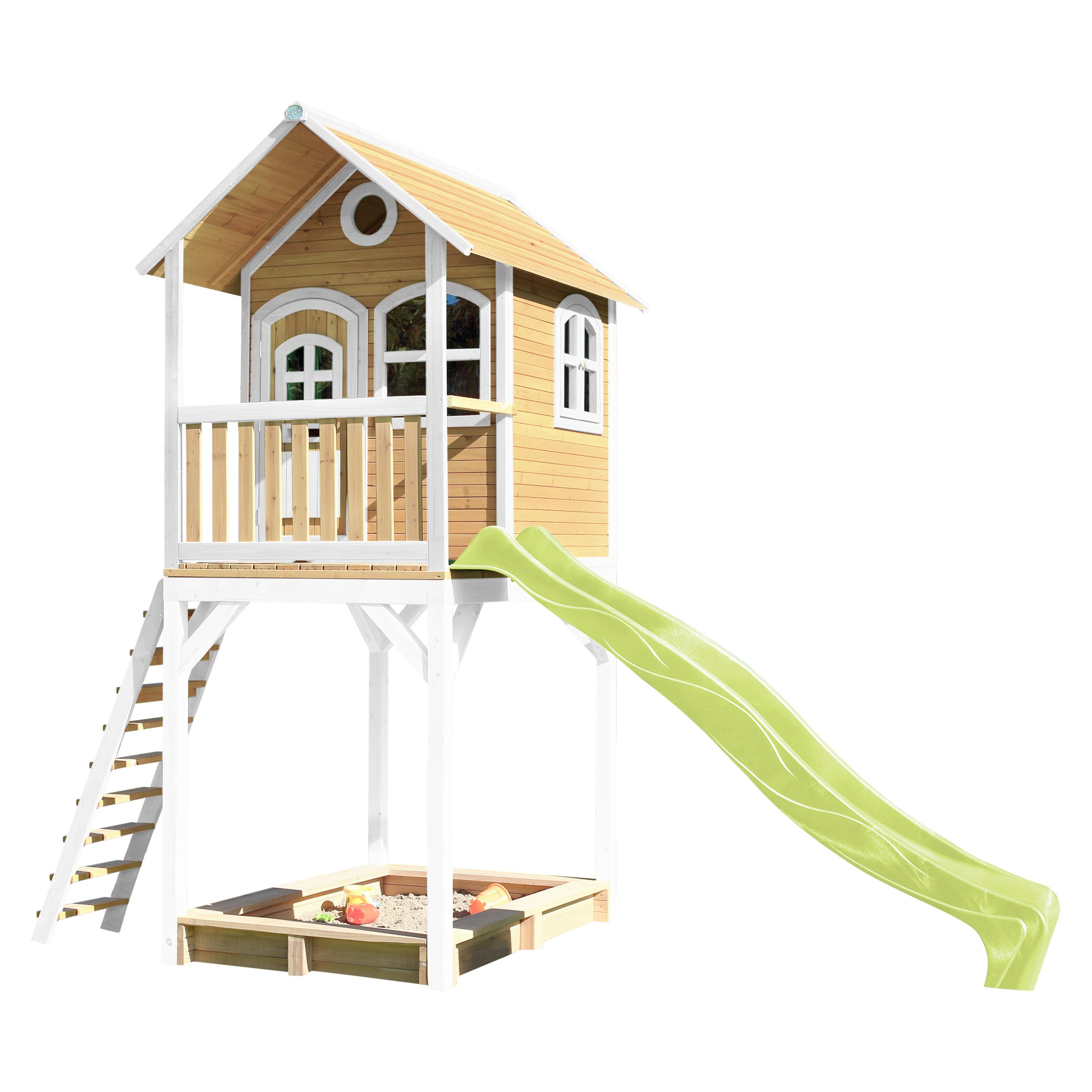 Spielturm Romy Aus Zedernholz - Braun/Weiß, Basics, Holz/Kunststoff (420/320/191cm) - Ambia Garden