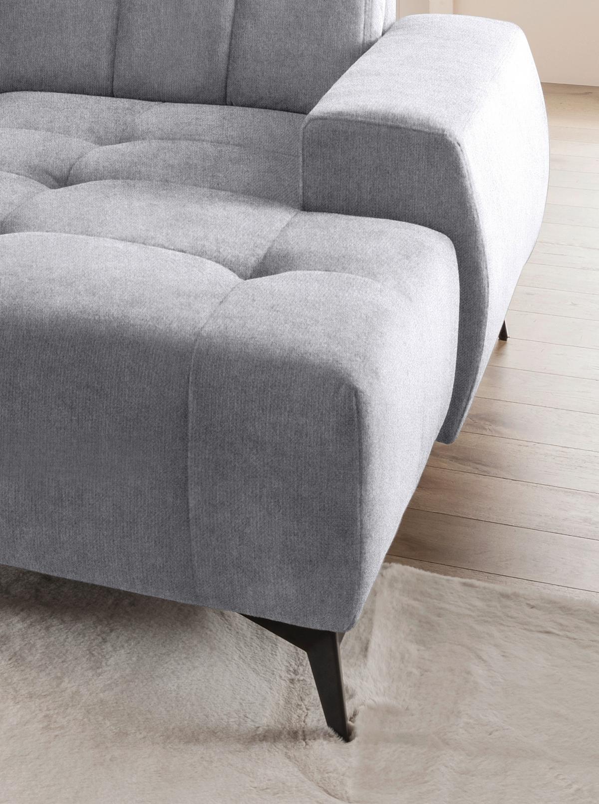 Ecksofa, Sitzvorzug Elektrisch Sano, Hellgrau, 200x337x180 cm - Hellgrau/Schwarz, MODERN, Textil (200/337/180cm) - Livetastic